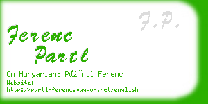ferenc partl business card